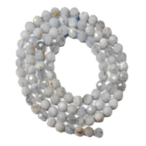 Faceted Blue Lace Agate 4mm Beads