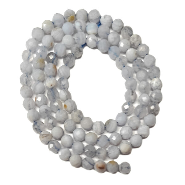 Faceted Blue Lace Agate 4mm Beads
