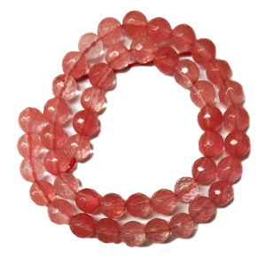 Faceted Cherry Quartz 8mm Beads