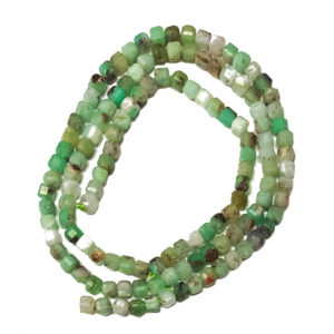 Faceted Chrysoprase 3mm Cube Beads