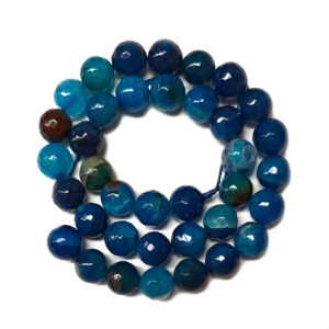 Faceted Dyed Agate 10mm Beads Dodger Blue