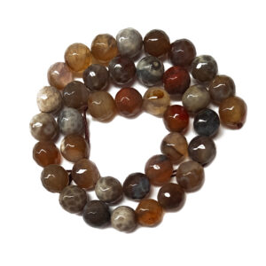 Faceted Dyed Agate 10mm Beads Tan