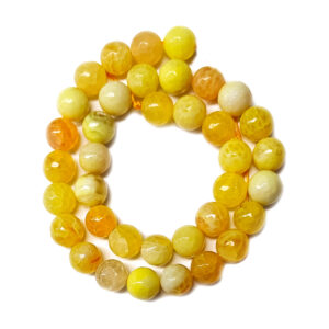 Faceted Dyed Agate 10mm Beads Yellow