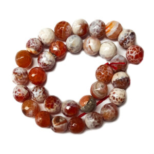 Faceted Dyed Agate 12mm Beads Coral