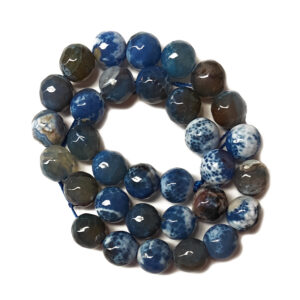 Faceted Dyed Agate 12mm Beads Cornflower Blue