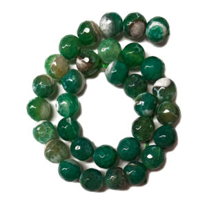 Faceted Dyed Agate 12mm Beads Green