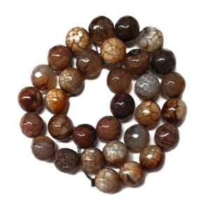 Faceted Dyed Agate 12mm Beads Khaki
