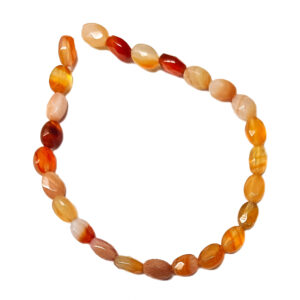 Faceted Dyed Red Agate 8x6mm Oval Beads