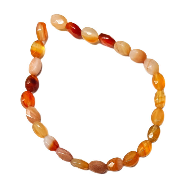 Faceted Dyed Red Agate 8x6mm Oval Beads