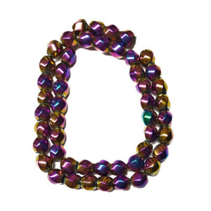 Faceted Electroplated Magnetic Hematite Beads