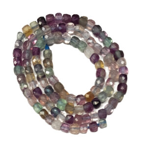 Faceted Fluorite 4mm Cube Beads
