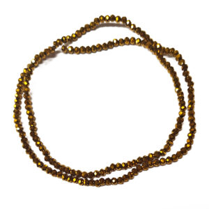 Faceted Rondelle Golden Plated 3x2mm Beads
