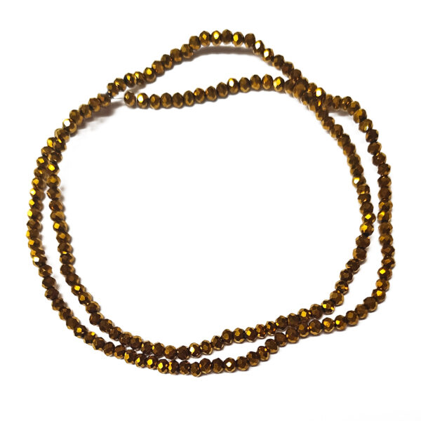 Faceted Golden Plated Rondelle 3x2mm 180524
