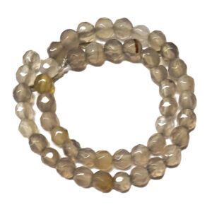 Faceted Grey Agate 4mm Beads