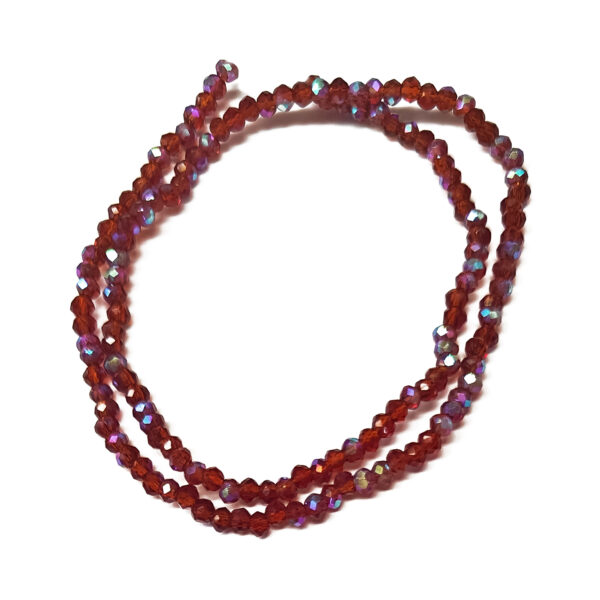 Faceted Half AB Rondelle Firebrick 2.5x2mm Beads 180506