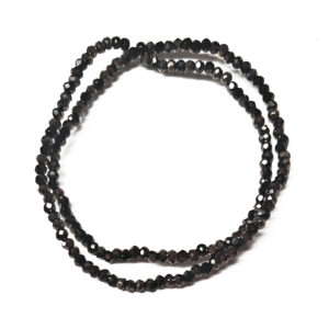 Faceted Rondelle Opaque Half Plated Black 2x1.5mm Beads
