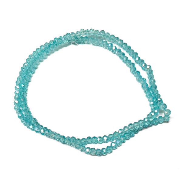 Faceted Light Blue Trans Rondelle 2.5x2mm Beads 180512