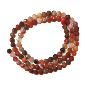 Faceted Red Agate 4.5mm Beads