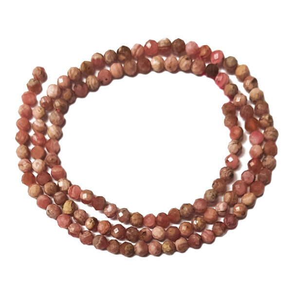 Faceted Rhodochrosite 3mm Beads 241610 Faceted Rhodochrosite 3mm Beads