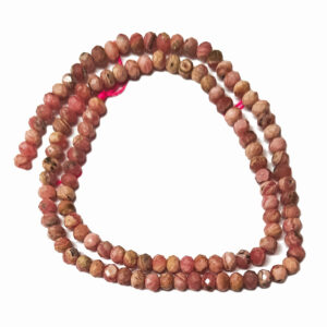Faceted Rhodochrosite Rondelle Beads