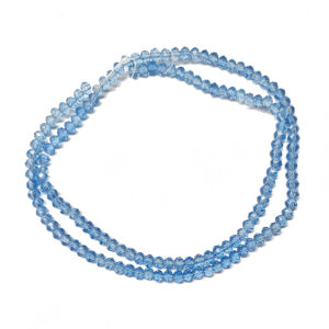 Faceted Rondelle Light Sky Blue 3.5x3mm Beads
