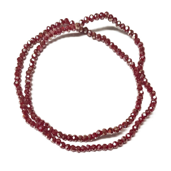 Faceted Rondelle Rainbow Plated Red 3x2mm Beads 180441