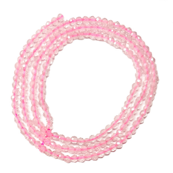 Faceted Rose Quartz 2mm Beads