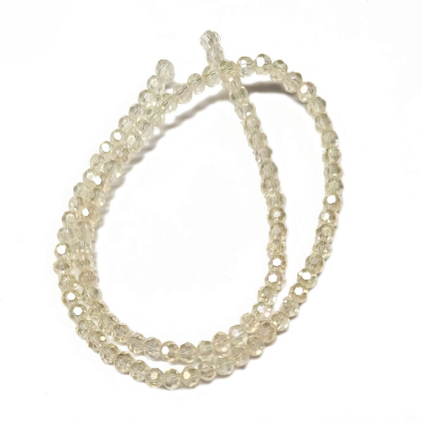 Faceted Round AB Beige 3mm Beads 180337