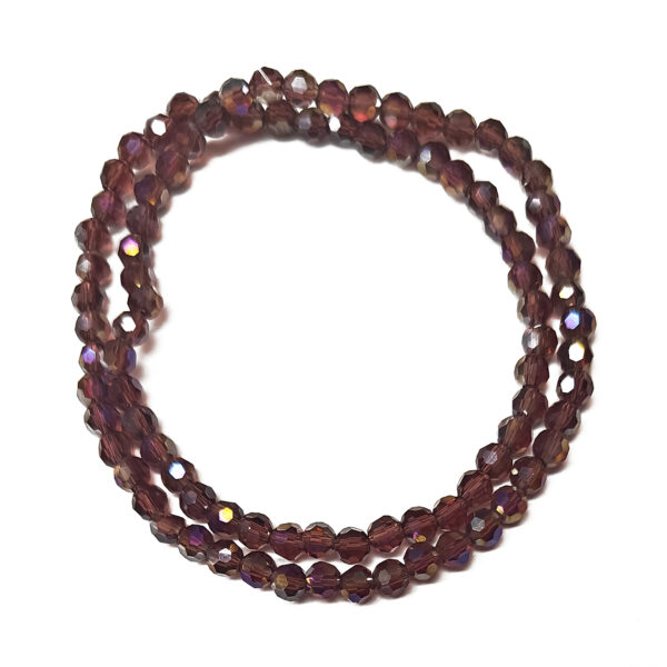 Faceted Round AB Medium Purple 3mm Beads 180338