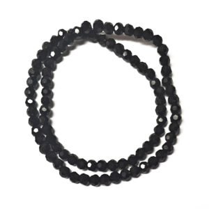 Faceted Round Black 4mm Beads