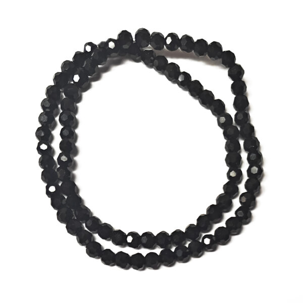 Faceted Round Black 4mm Beads 180462