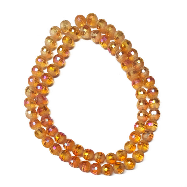 Faceted Round Electroplated AB 10mm Orange 180484