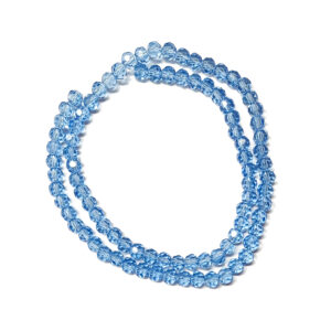 Faceted Round Transparent Cornflower Blue 4mm Beads