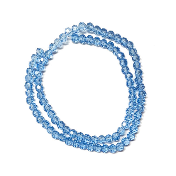Faceted Round Transparent Cornflower Blue 4mm 87pcs 32cm 180550