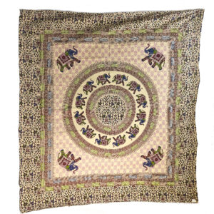 Follow the Leader Elephant Mandala Tapestry Wall Hanging Double Red/Green