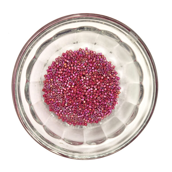 Frost Opaque Glaze Rainbow Dk Red Delica Seed Beads Size 11 184308