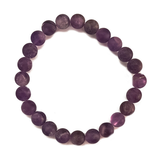 Frosted Amethyst 8mm Bracelet 70362 2 Frosted Amethyst 8mm Bracelet 70362 2