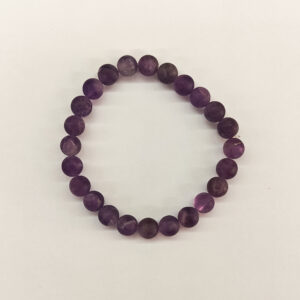 Frosted Amethyst 8mm Bead Stretchy Bracelet