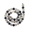 Frosted Black Rutilated Quartz 8mm Beads 241461