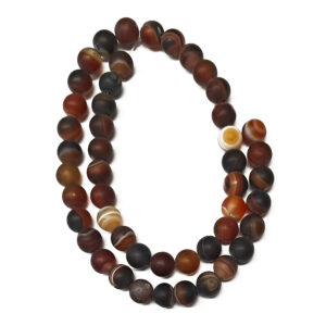 Frosted Dyed Red Brown Agate 8mm Beads