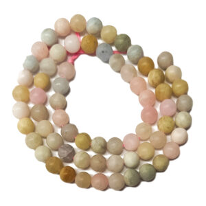 Frosted Morganite 6mm Beads