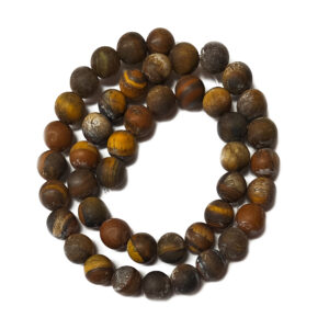 Frosted Tigers Eye 8mm Beads