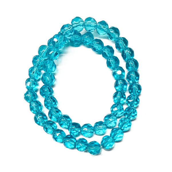 Glass 6mm Faceted Round Sky Blue 180288