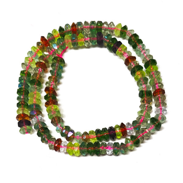 Glass Beads Faceted Rondelle Mixed Color 6x3mm 180472