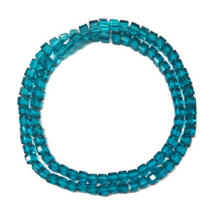 Faceted Steel Blue 4mm Cube Beads