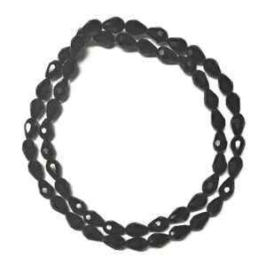 Faceted Drop Electroplated Dark Sea Green 12x8mm Beads