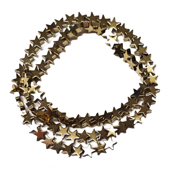 Gold Color Hematite 6mm Star Beads 240966 Gold Color Hematite 6mm Star Beads