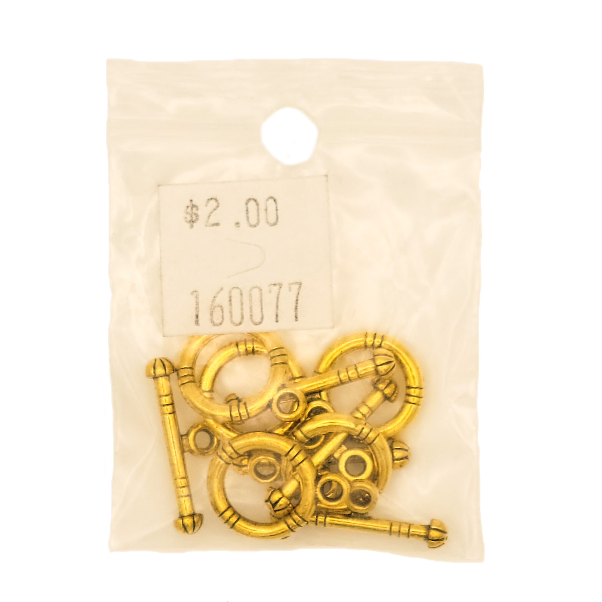 Gold Colour Toggle Clasp Round 5 Pairs 160077 2