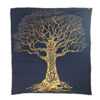 Gold Tree Of Life Double Tapestry Blue