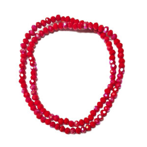 Faceted Rondelle Half Plated Dark Red 4x3mm Beads